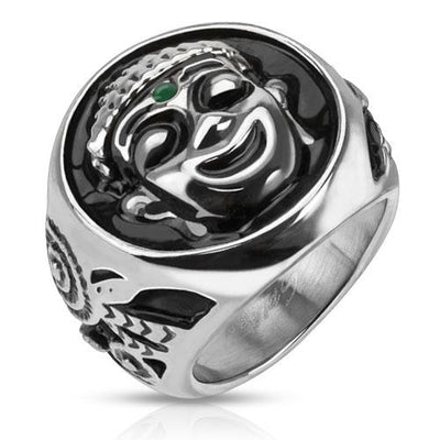 BUDHA MENS RING - Size 11 and 12 only - www.mensrings.co.nz