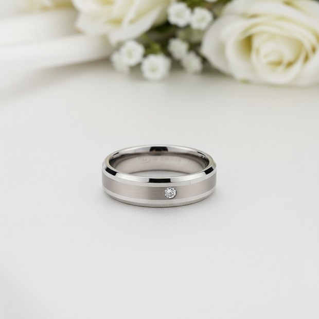 MARBLE 7mm TUNGSTEN MEN'S RING