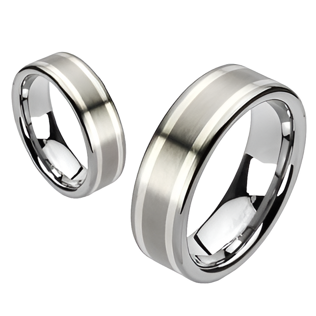 AYE 8mm TUNGSTEN MENS WEDING RING - Size 12 only