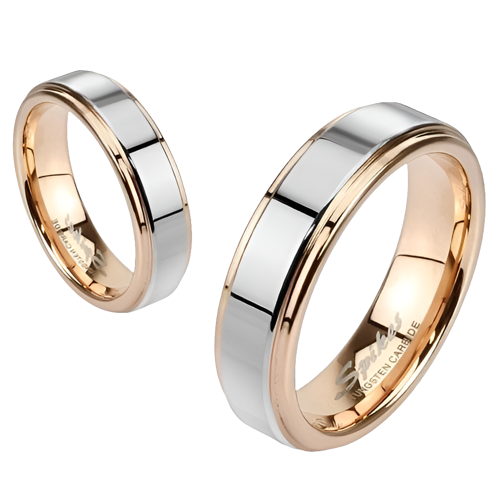 ROSE GOLD 8MM TUNGSTEN MEN'S WEDDING RING Men's Rings