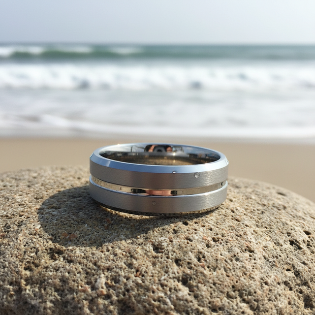 SAW 8mm TUNGSTEN MEN'S WEDDING RING