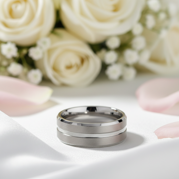 SAW 8mm TUNGSTEN MEN'S WEDDING RING