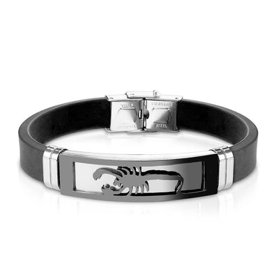 Scorpion Embossed Bracelet - Black
