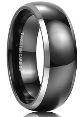 BLACK ADDICT 8mm TUNGSTEN MEN'S RING - www.mensrings.co.nz