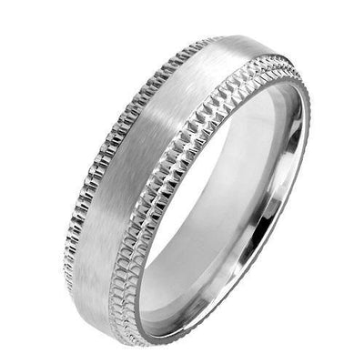CHISEL 6MM MEN'S WEDDING RING - www.mensrings.co.nz