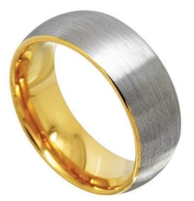 COOL RING GOLD 8mm TUNGSTEN RING - www.mensrings.co.nz