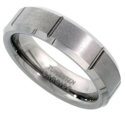 GROOVE 6MM MEN'S TUNGSTEN RING - www.mensrings.co.nz