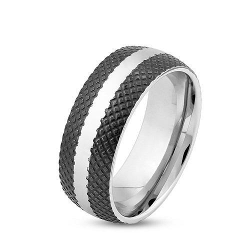 BURN OUT 8mm MENS RING - www.mensrings.co.nz