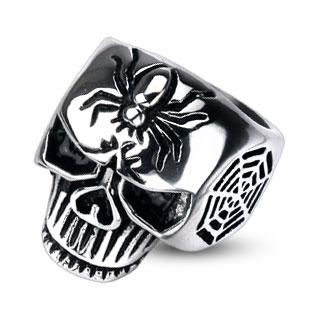 Spider Web Skull Cast Ring 316L Stainless Steel - Size 10 only - www.mensrings.co.nz