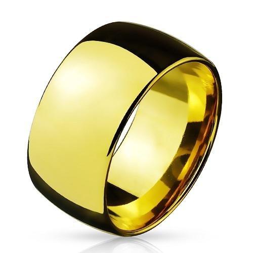 BOLD GOLD 11MM MENS RING - www.mensrings.co.nz