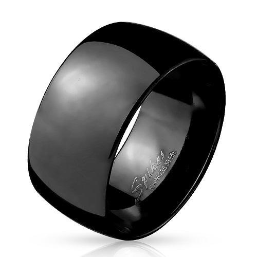 BOLD BLACK 11MM MENS RING - www.mensrings.co.nz