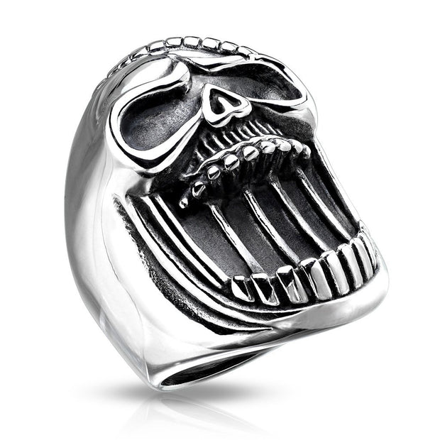 Laughing Skull Stainless Steel Casting Rings - www.mensrings.co.nz