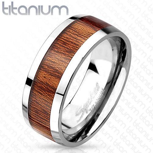 WOOD PRINT 8MM MEN'S WEDDING RING - www.mensrings.co.nz