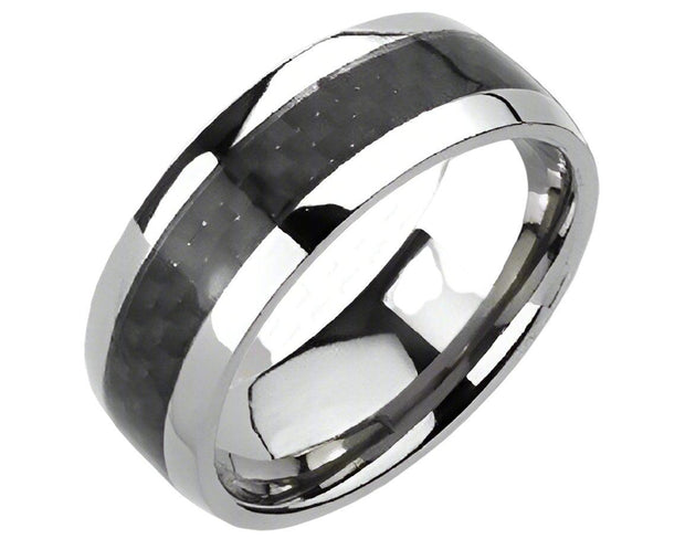 ARROW - CARBON FIBRE INLAY MENS RING - www.mensrings.co.nz