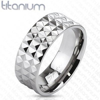 PYRAMID 8mm MEN'S WEDDING RING - www.mensrings.co.nz
