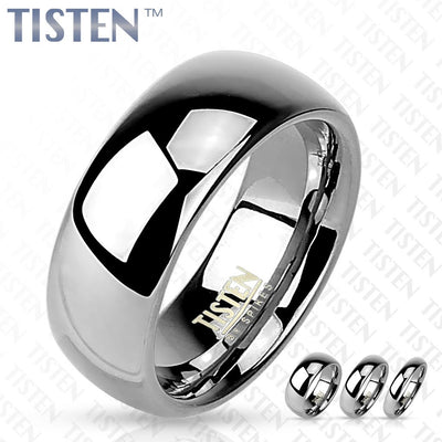 Glossy Mirror Polished Tisten Ring - Size 10 (4mm only) - www.mensrings.co.nz