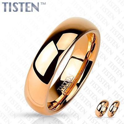 Glossy Mirror Polished Rose Gold IP Tisten Ring - www.mensrings.co.nz