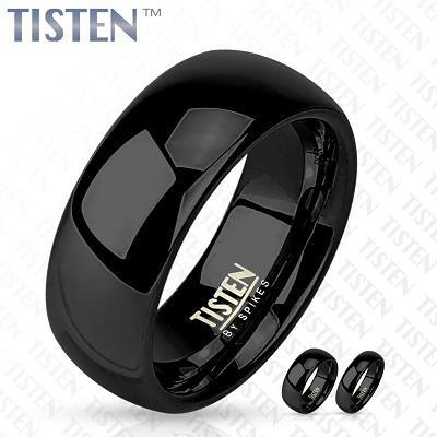 Glossy Finish Black IP Tisten Ring - www.mensrings.co.nz