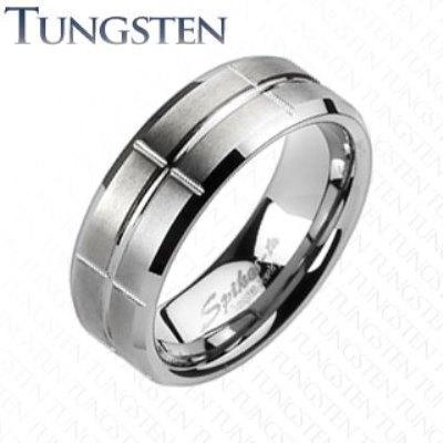 TREAD 8mm TUNGSTEN MENS WEDDING RING - www.mensrings.co.nz