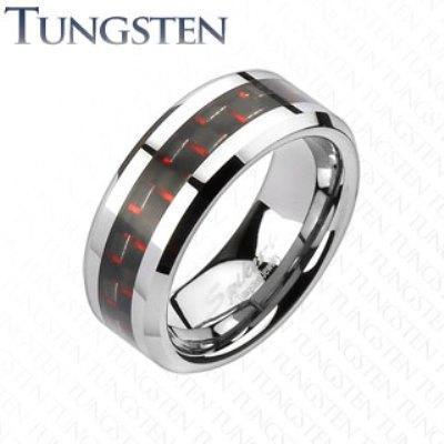 RED EYE 8mm MEN'S TUNGSTEN RING - www.mensrings.co.nz