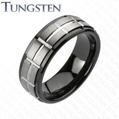 EDGE 8mm MENS TUNGSTEN RING - www.mensrings.co.nz