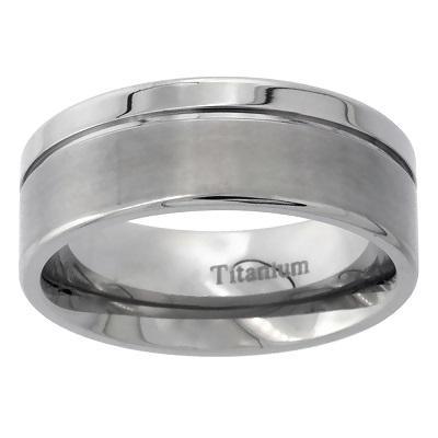 GROOVED 8mm MENS WEDDING RING - www.mensrings.co.nz