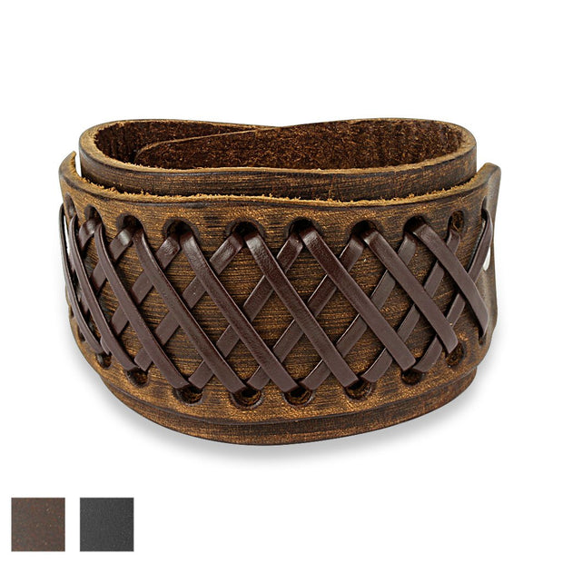 TRIPLE X mens leather bracelet - www.mensrings.co.nz