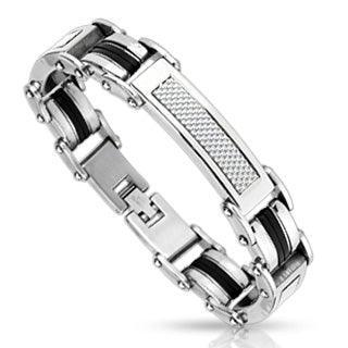 WHITE STAINLESS STEEL BRACELET - www.mensrings.co.nz