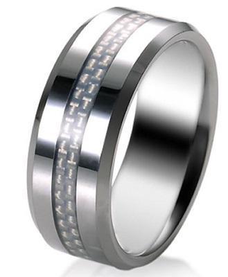 WHITE LIGHT 8mm MENS WEDDING RING - www.mensrings.co.nz