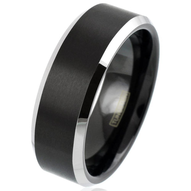 ALPHA 8mm TUNGSTEN MEN'S RING - www.mensrings.co.nz