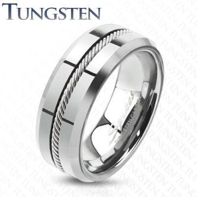 COSMIC 8mm MEN'S TUNGSTEN RING - www.mensrings.co.nz