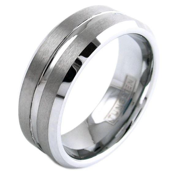 SAW 8mm TUNGSTEN MEN'S WEDDING RING - www.mensrings.co.nz
